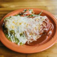 Burrito-California · Carne asada, french fries, jack cheese, guacamole, salsa fresca, and sour cream wrapped in a...