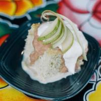 Tres Leches Cake · cake topped with house made whipped cream. 
June special- RHUBARB/PEAR