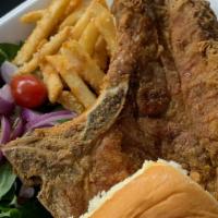 Crispy Southern Style Pork Chop  · Thick n juicy pork chop bread and fried to perfection, served with your choice of fries, Mac...
