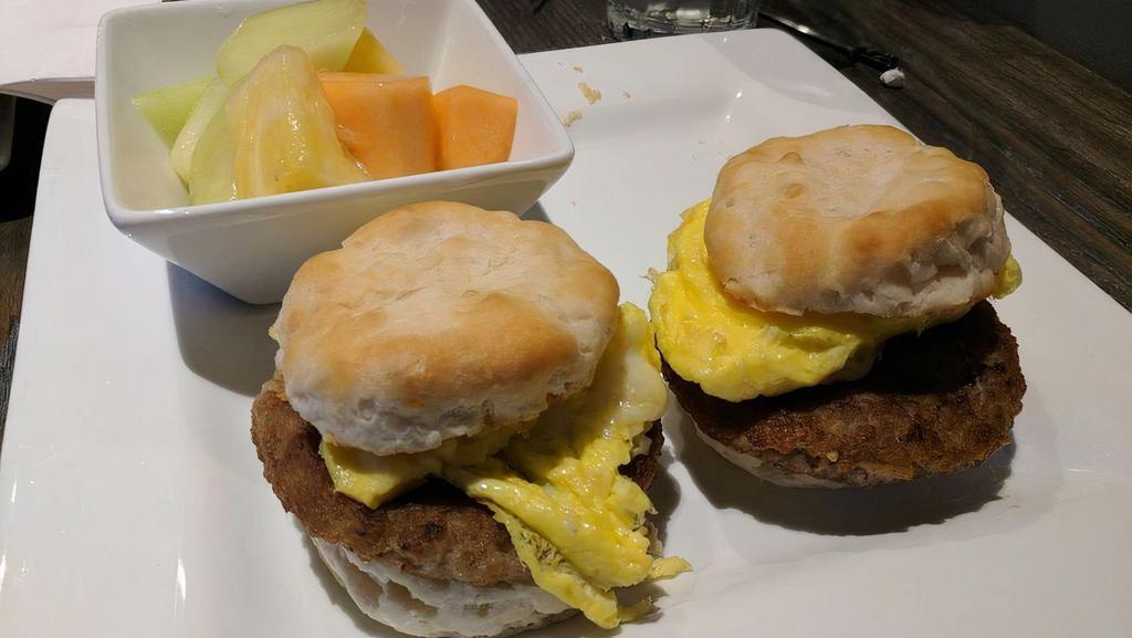 Distill Breakfast Sandwich · Choice of ham, bacon, or sausage patty, 2 eggs any style, Choice of Cheese, on toast, English muffin, or biscuit. Served with hashbrowns