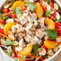 Asian Chicken Salad · This salad features flavors from the Far East, including romaine, cabbage, grilled chicken, ...
