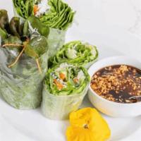 Fresh Roll · (2 Pcs.)  Soft rolls filled with cucumber, bean sprouts and fried tofu. Served with peanut s...