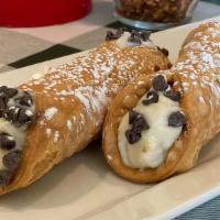 Cannoli · Two house-made cannoli, fried pastry dough, sweet cream filling, powdered sugar.