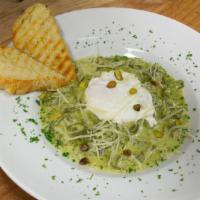 Fettuccine · House made pistachio pesto, hand made linguine, parmesan served with fresh house baked bread