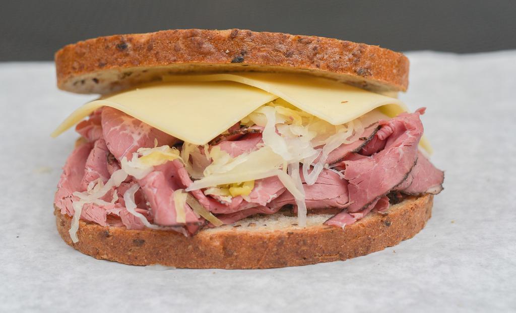 Classic Reuben Sandwich · Swiss cheese, sauerkraut and russian dressing on light rye.