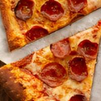 Pizza By The Slice · 10:30am til 2:30pm daily. A large slice of Cheese or Pepperoni Pizza.