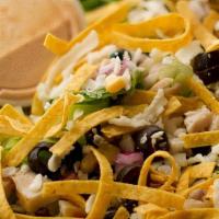 Southwest Chicken · Romaine Lettuce, Grilled Chicken, Diced Red Onions, Corn, Black Beans, Diced Tomatoes, Olive...