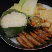 Sai Aua Combo* · Grilled Northern Thai spicy sausage with herbs, curry powder and aromatics served with Nam P...