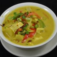 Yellow Curry:* · Choice of meat, potatoes, carrots, onions, and bell peppers in a delightful Thai yellow curry.