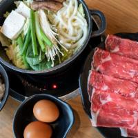 Us Rib-Eye Beef Sukiyaki (8 Oz.) · Thinly sliced beef.