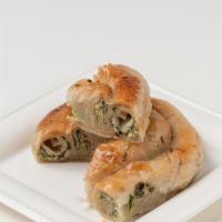 Spinach Feta-Cheese Borek · A thin special filo dough stuffed with spinach and Feta cheese.