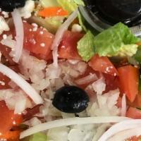 Tossed Green Salad · Lettuce, Carrots, tomatoes and onions with one kind dressing (blue cheese, ranch, lemon bals...