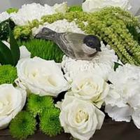Bird In A Box · This barn styled wood box with all white floral and organic materials... Perfect for a sympa...