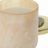 Revive Candle · In coral frosted glass with a metal lid and agate stone accent, the Revive Candle combines m...