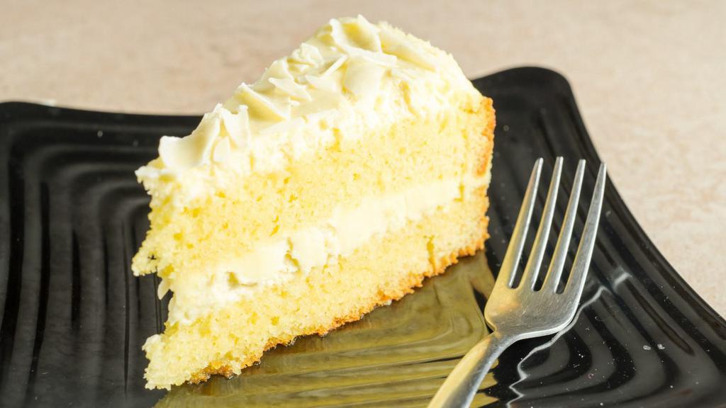 Limoncello Cake · Fluffy cake with mascarpone cheese and infused with lemony limoncello.