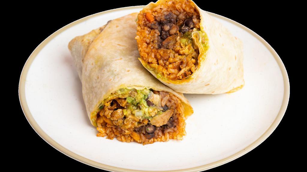 Breakfast Burrito Sausage · Comes with 2 diced sausage patties, 2 extra large eggs, hash browns, chedder and jack cheese, and green chili wrapped in a large flour tortilla. You can smother your burrito with Red or Green chili and more cheese for an extra dollar.