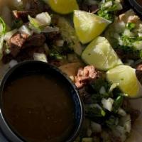 Tacos Carne Asada Plate · Beef Cilantro Oninons