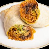 Breakfast Burrito Chorizo · Comes with Chorizo, 2 extra large eggs, hash browns, cheese, and green chili wrapped in a la...