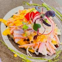 Kani Salad · Crabmeat, Cucumber, Tobiko, Spicy Mayo with Tempura Crunch