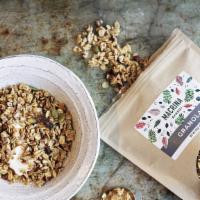 Granola (10 Oz Pouch) · Improved product featuring oats, maple syrup, pecans, dried cherries, quinoa, extra virgin o...