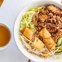 Bun Cha Gio · Fried egg roll salad. Vietnamese fried egg roll with vermicelli noodle.