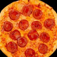 Pepperoni · Pepperoni Pizza Topped w/ Marinara Sauce, Beef Pepperoni & Mozzarella Cheese.