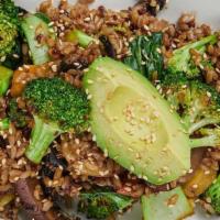 Teriyaki Sesame Bowl, V Gf  · broccoli, shaved carrot, portobello mushroom, bok choy, brown rice and quinoa, avocado, toas...