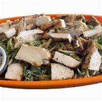 Grilled Chicken Salad · 1 Cup Power Blend, 1 Cup Spinach, 4oz Grilled Chicken, Served w/ Salad Dressing