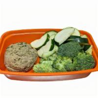 Turkey Meatball Meal / Double Veggies · Pick a Flavor of Turkey Meatball, Protein Amount, & 2 Cups of Veggie. Add Extras or Side Sau...