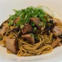 *(L) [Mazemen] · Brothless soy sauce flavored ramen topped with chanked pork belly, bamboo, kikurage mushroom...