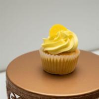 Lemon Twist Cupcake · Lemon Cake with Lemon Buttercream topped with Lemon Candy