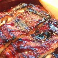 Unagi Donburi · broiled BBQ freshwater eel over rice.