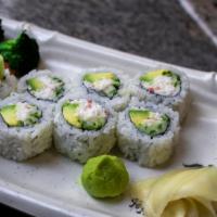 California Roll · Avocado, cucumber, and crab mix. (8pcs)