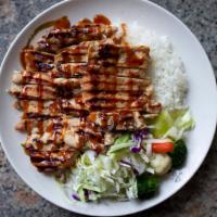 Chicken Teriyaki · Comes with steamed rice, steamed vegetables, and coleslaw with miso mayonnaise salad dressing.