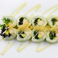 Rooster · Contains gluten. Soy, teriyaki chicken, spring mix, avocado, daikon sprouts, wasabi mayo and...