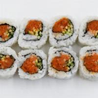 Spicy Tuna · Contains a raw item. Seaweed, spicy tuna and cucumber.