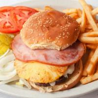 Hawaiian Hamburger And Fries · 