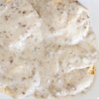 Whole Order · Two butter milk biscuit , house-made sausage gravy served with hash browns or home fries.