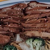 Yakisoba Noodles · Yakisoba noodle dish with your choice of meat.