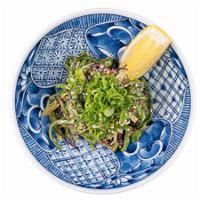 Kaiso Salad (V) · aiso seaweed salad - mixed seaweeds, sesame dressing, green onion, lemon