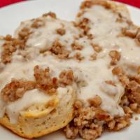 Biscuits And Gravy · Available with Sausage or Vegetarian Gravy