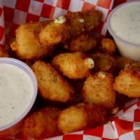 Cheese Curds · Real Wisconsin Cheese with Choice of Dip