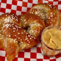 Hand Twisted Pretzel · one hand twisted pretzel with craft beer cheese dip
