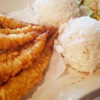 Shrimp Tempura · 6pcs shrimp tempura, rice, and salad