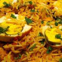 Egg Biryani · An irresistible Indian biryani made of succulent vegetables, boiled eggs, basmati rice, and ...