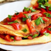 Veggie Omelet* · Served with your choice of vegetables: tomato, green onion, spinach, bell pepper (red or gre...