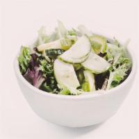 Cucumber Salad · Sweet citrus cucumber salad, spring mix, and ponzu sauce