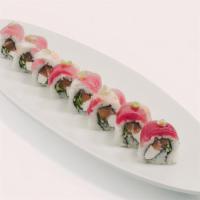 Hot N Juicy Roll · Hot. Salmon, cream cheese, and jalapeno, topped with tuna, shrimp, fresh wasabi, and ponzu.
