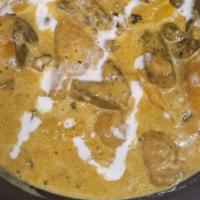 Vegetable Korma · Seasoned vegetables cooked in a creamy sauce with almonds and coconut.