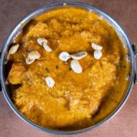 Vegetables Korma · Gluten-free OPTION: Dairy-free, Nut-free. Fresh vegetables in a mild coconut and cashew sauce.